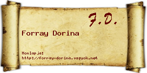 Forray Dorina névjegykártya
